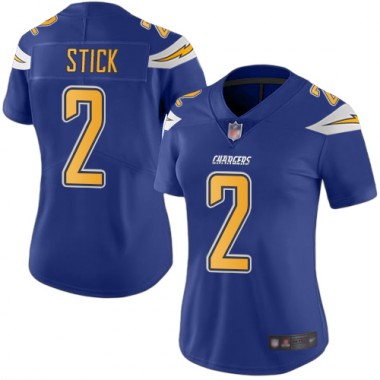 Los Angeles Chargers NFL Football Easton Stick Electric Blue Jersey Women Limited  #2 Rush Vapor Untouchable->women nfl jersey->Women Jersey